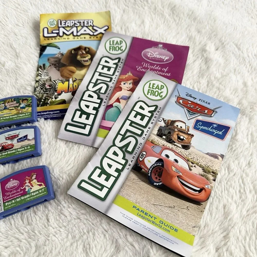 Leapfrog Leapster Games Lot Of 6 Cartridges Disney Princess Cars Pet Pals